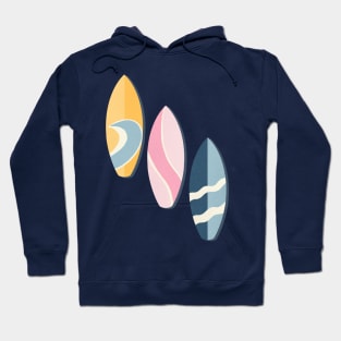 Yellow, pink and blue surfboards Hoodie